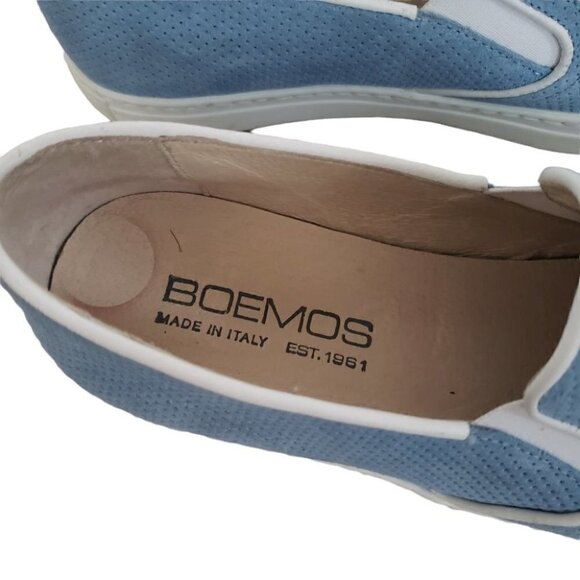Boemos Italy blue perforated suede slip on platform sneakers sz 6 - Picture 8 of 10